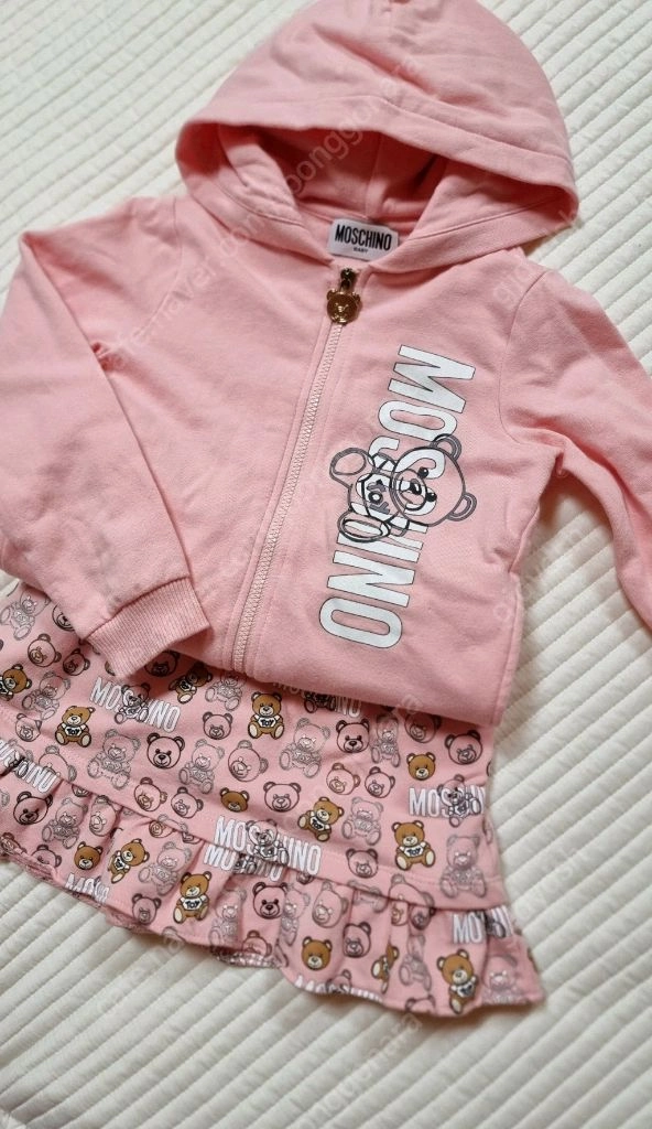 MOSCHINO kids 모스키노 키즈 3y 상하복세트 후드집업 스커트 유아 90 95 100 곰돌이 맨투맨2y 이미지