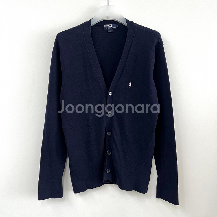 폴로 랄프로렌 화이트 포니 네이비 니트 가디건--1