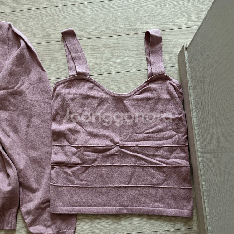 프레시라벨 핑크 가디건세트 (나시포함)--2