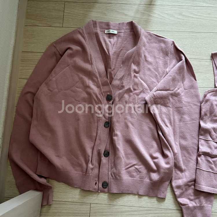 프레시라벨 핑크 가디건세트 (나시포함)--1