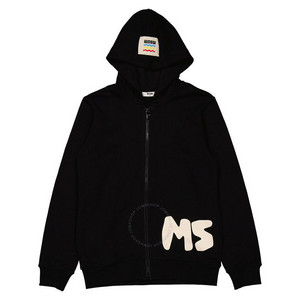 MSGM Boys 네로 로고 프린트 집업 저지 후드 14세 (여자55까지 가능)