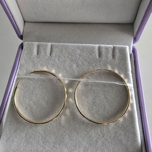 14k 골드 컷팅링 귀걸이