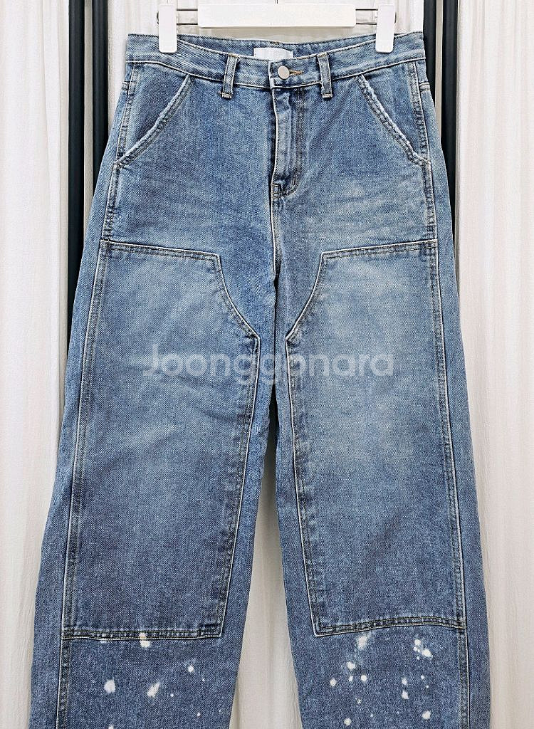 슬로우가먼츠 페인팅 청바지 와이드 데님팬츠--1