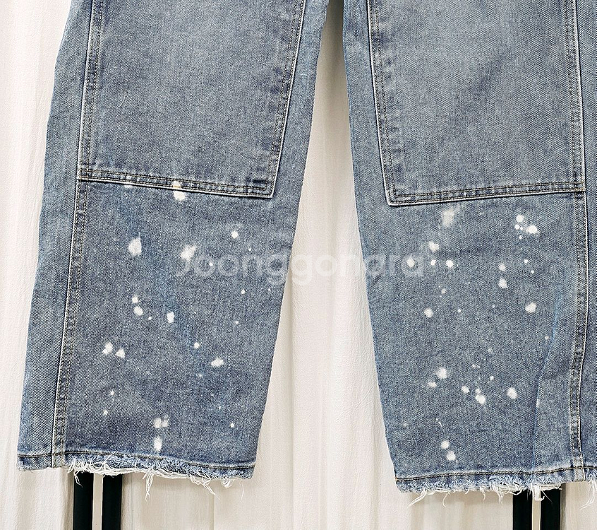 슬로우가먼츠 페인팅 청바지 와이드 데님팬츠--2