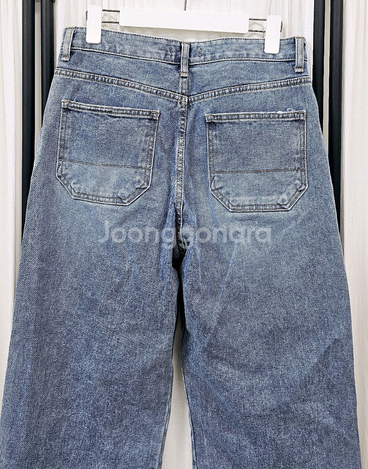 슬로우가먼츠 페인팅 청바지 와이드 데님팬츠--4