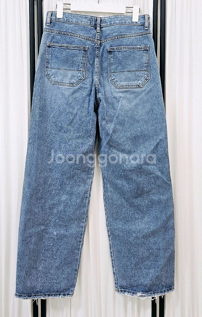 슬로우가먼츠 페인팅 청바지 와이드 데님팬츠--3