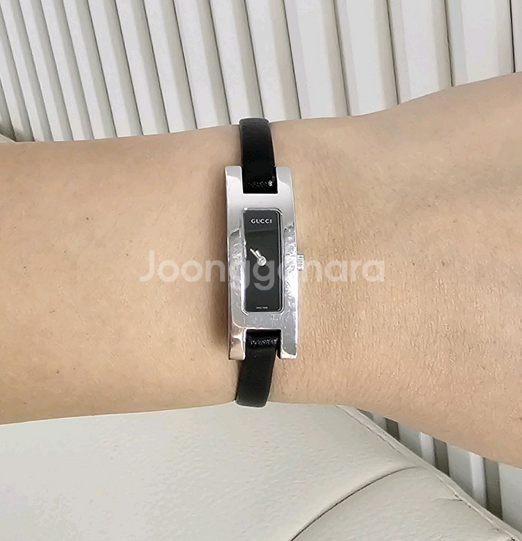 구찌 은장 여성 3900L 가죽 시계 손목시계 여자 팔찌--0