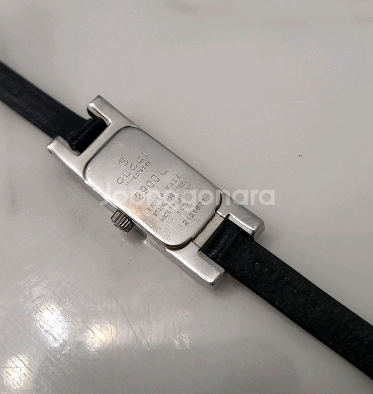 구찌 은장 여성 3900L 가죽 시계 손목시계 여자 팔찌--8