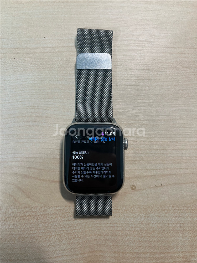 애플워치 6 44mm 스테인리스 실버 + 정품 밀레니즈 루프 풀박스--0