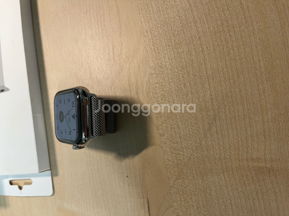 애플워치 6 44mm 스테인리스 실버 + 정품 밀레니즈 루프 풀박스--5