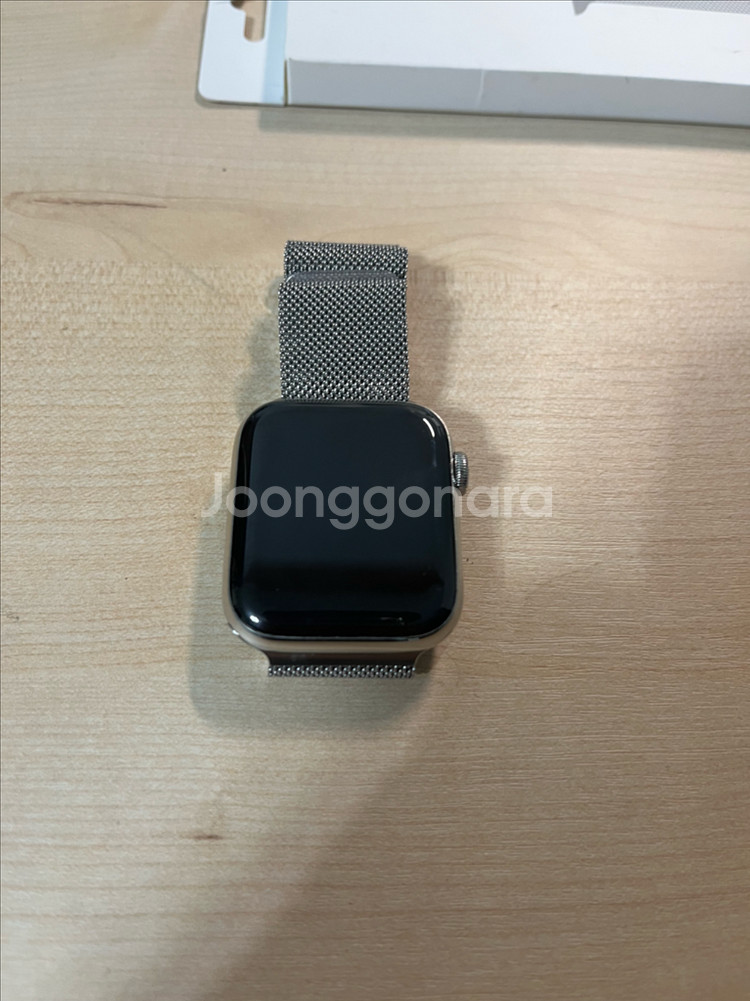 애플워치 6 44mm 스테인리스 실버 + 정품 밀레니즈 루프 풀박스--2
