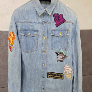 겐조 자수 패치 데님 셔츠 34사이즈