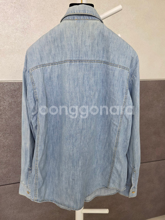 겐조 자수 패치 데님 셔츠 34사이즈--1