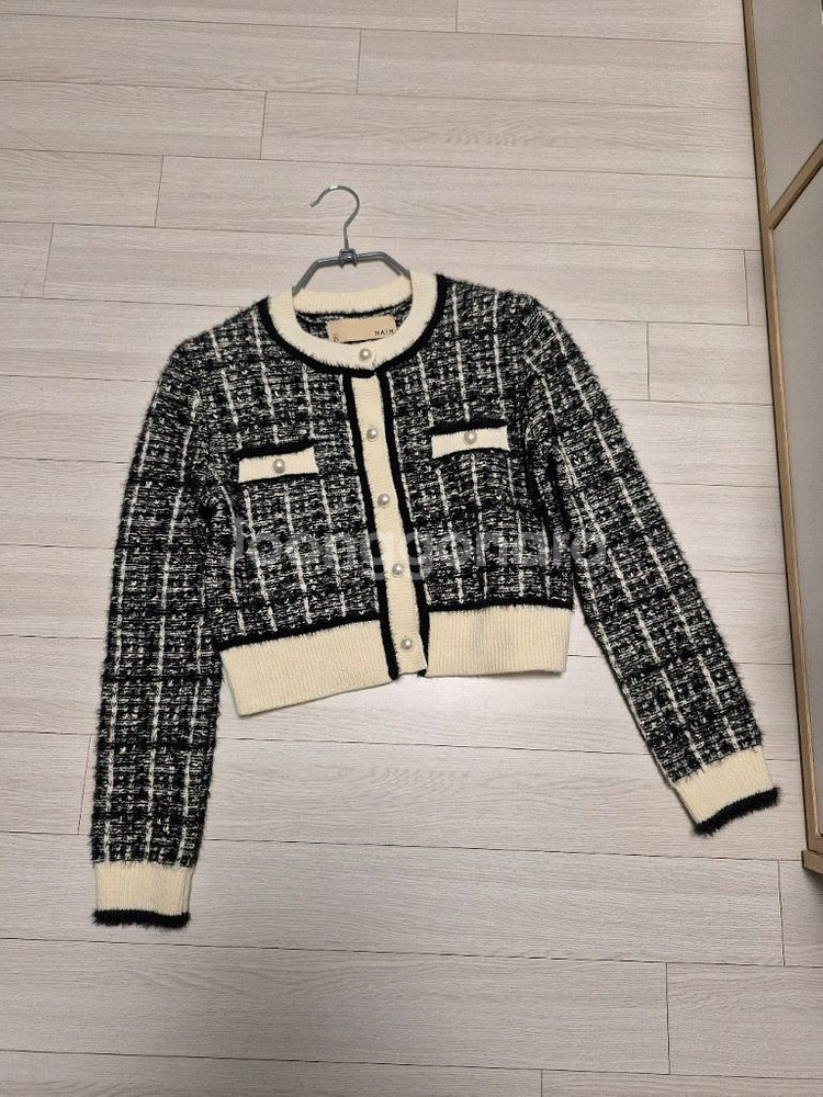 나인 트위드 니트 가디건--0