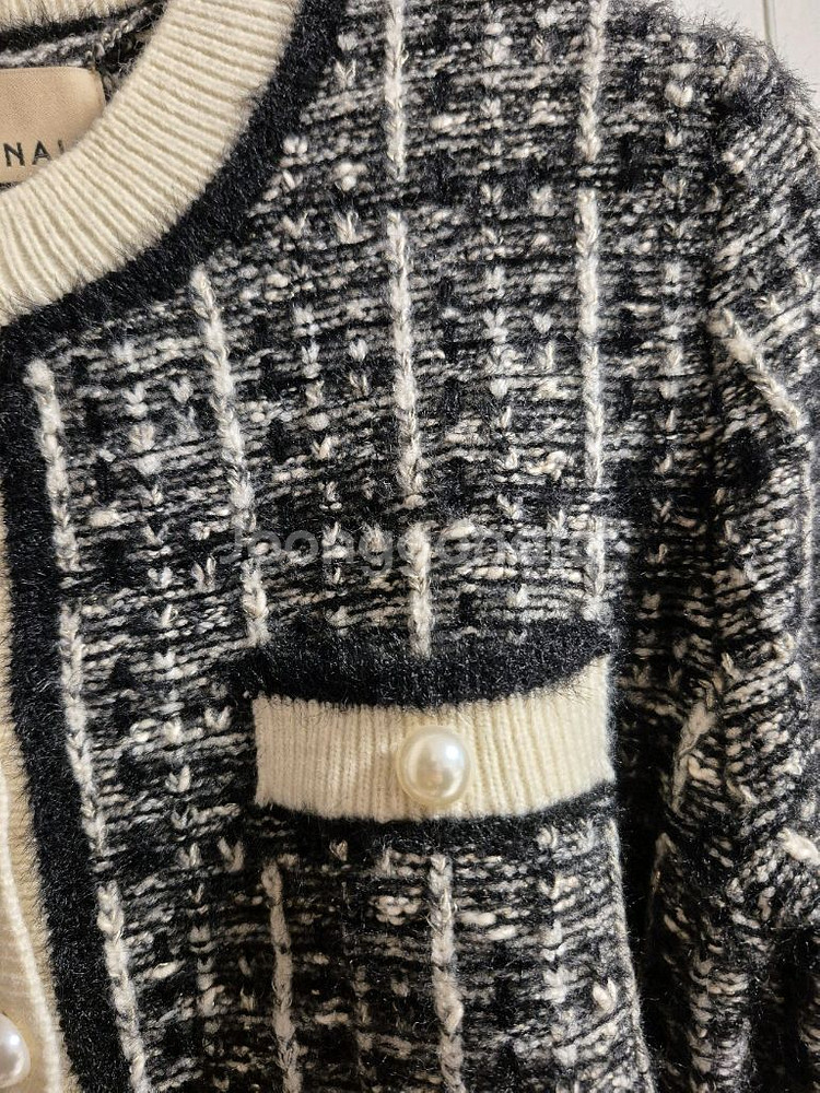 나인 트위드 니트 가디건--3