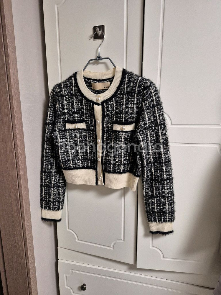 나인 트위드 니트 가디건--8