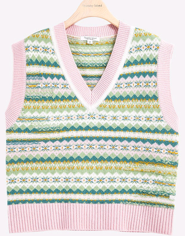 써스데이아일랜드 공효진 손예진 모 니트 베스트--1