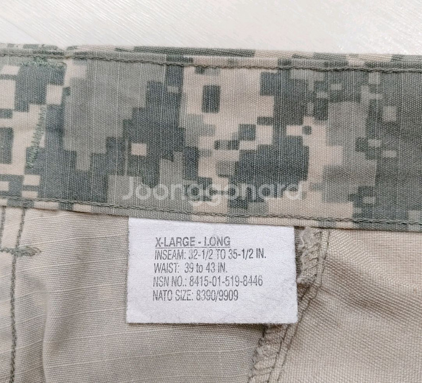 미군 ACU 하의 XL-L--8