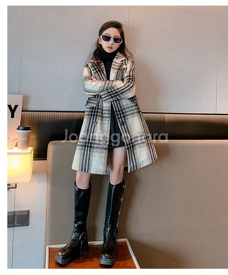 키작녀 체크 코트--0