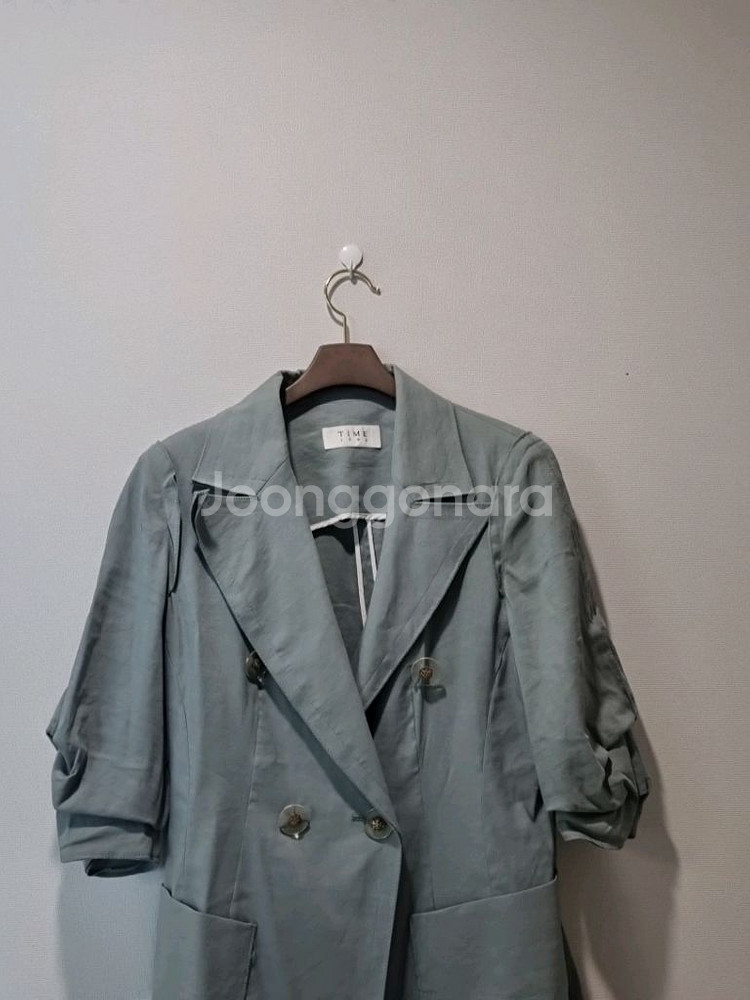 한섬 타임 TIME 린넨 블렌드 하프 자켓--2
