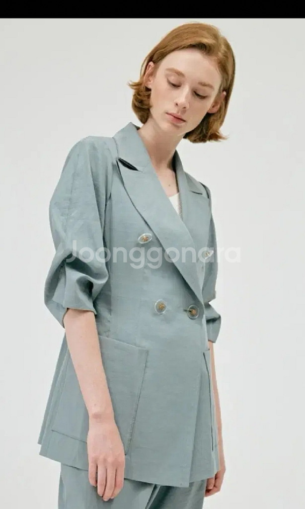 한섬 타임 TIME 린넨 블렌드 하프 자켓--0