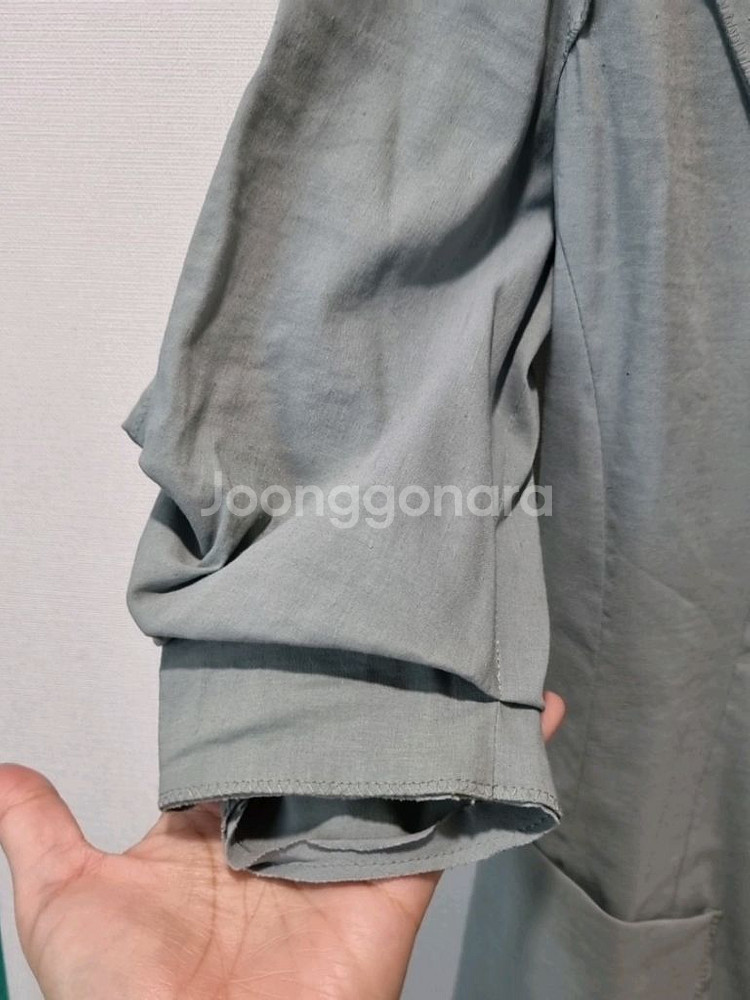 한섬 타임 TIME 린넨 블렌드 하프 자켓--5