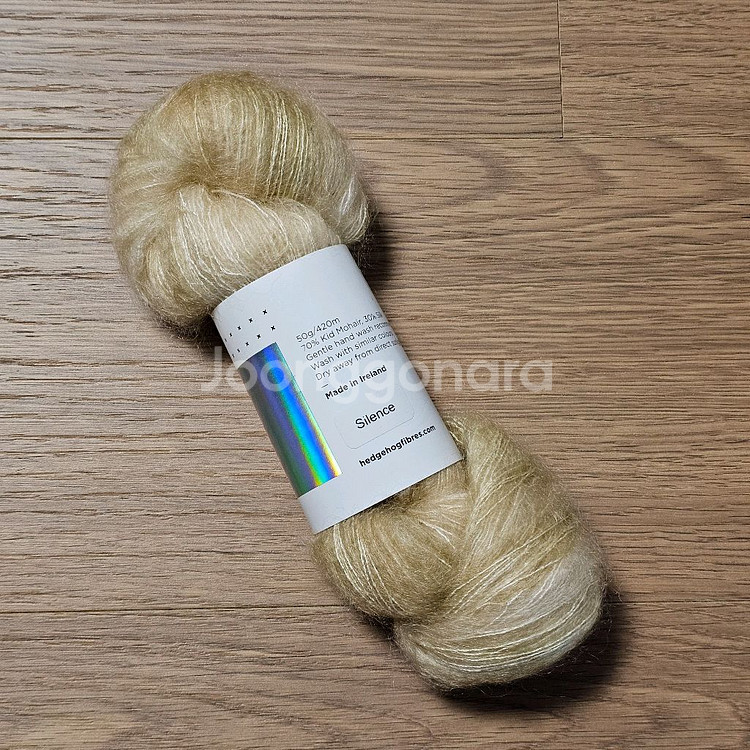 헤지호그 키드실크 레이스 모헤어 뜨개실 털실 핸드다잉얀 silence 베이지--1