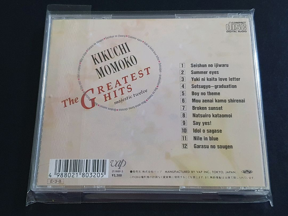 일본 시티팝 키쿠치 모모코 베스트 앨범 Greatest Hits 음반 이미지