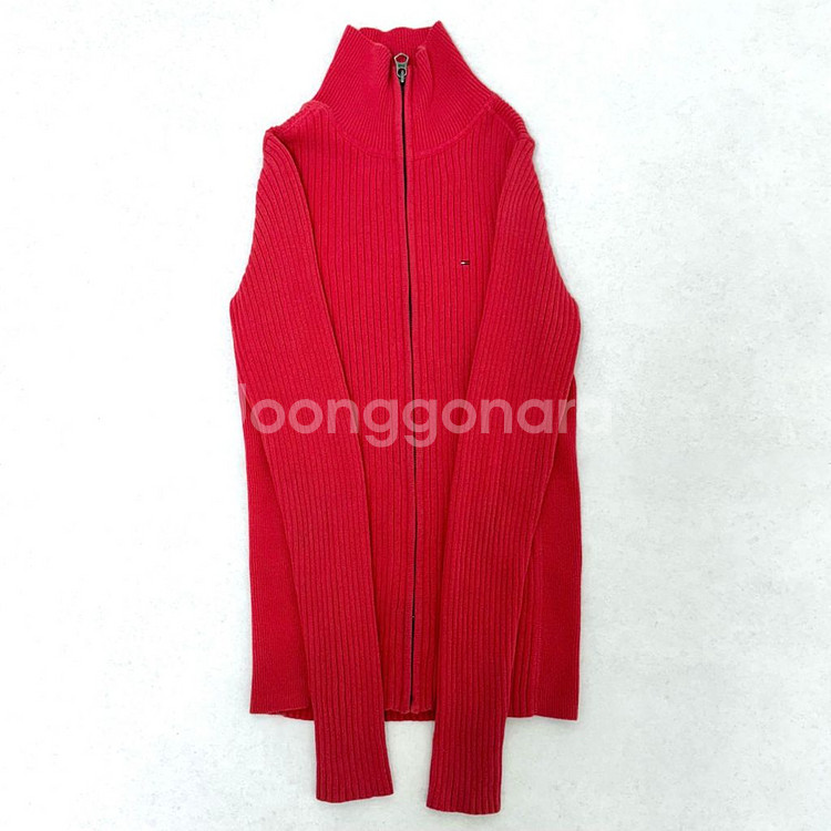 가격제안환영 급처 쿨거시네고)정품) 타미힐피거 니트집업 골지 타미 S--1