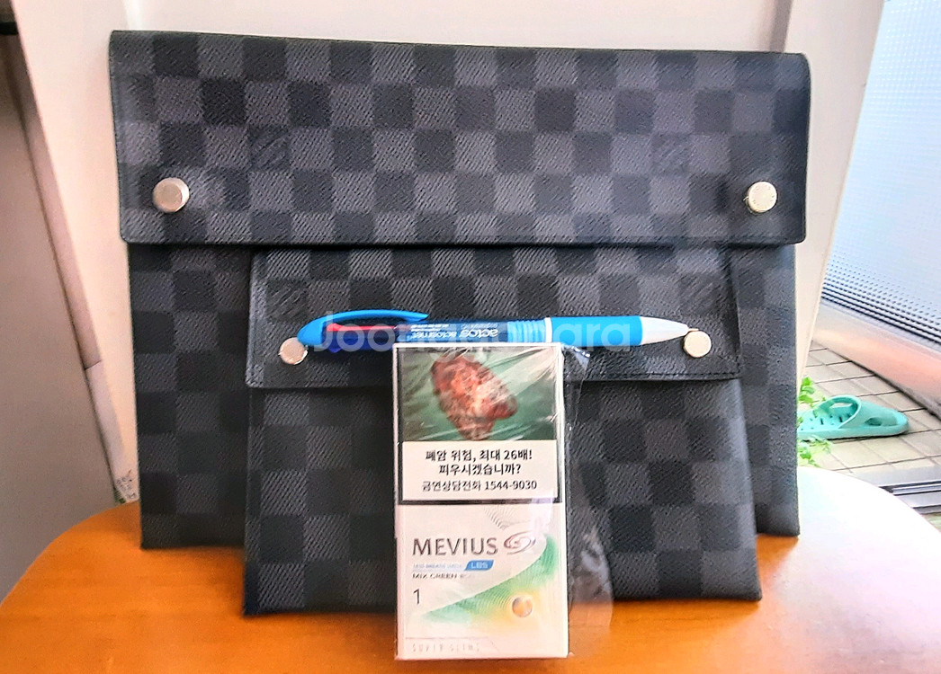 루이비통백 다미에 그라파이트 클러치백 2종세트 정품--3