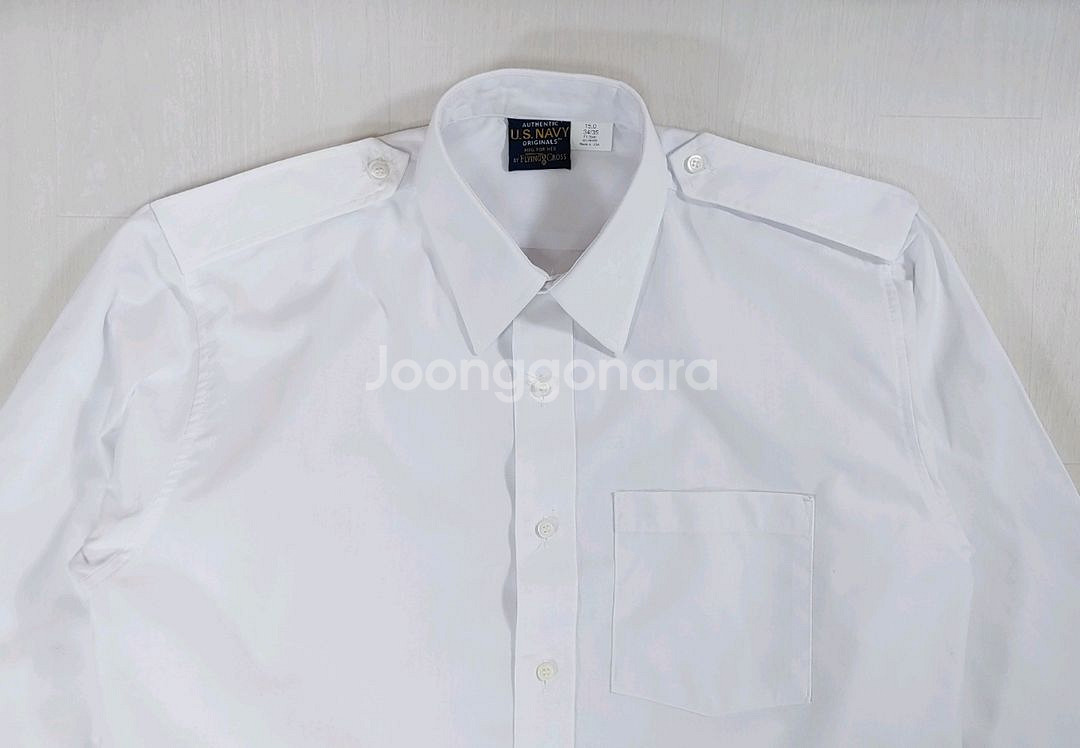 미해군 화이트 셔츠 15-34--1