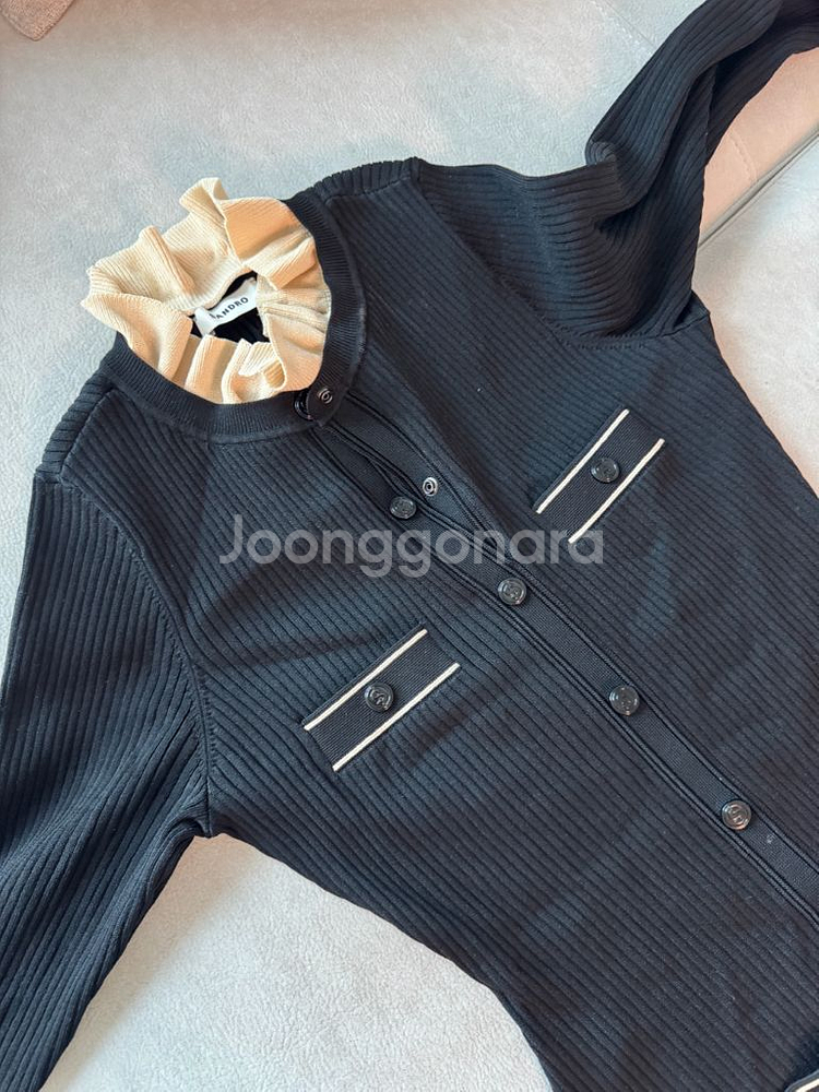 산드로 블랙 니트 롱원피스--2