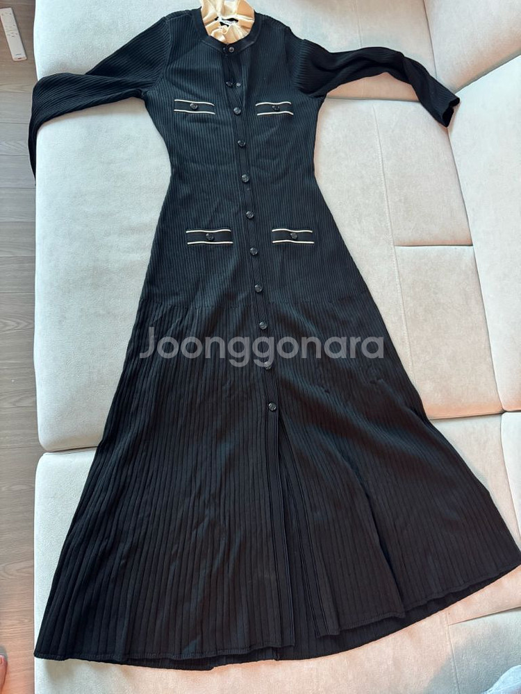 산드로 블랙 니트 롱원피스--1