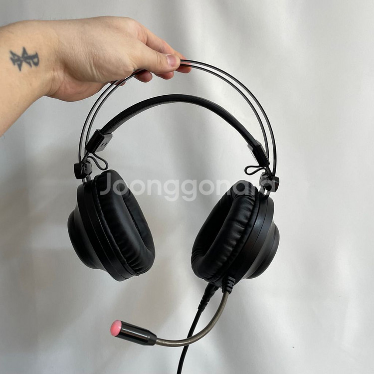 [이벤트]앱코해커 N550 블랙 진동 게이밍 헤드셋 헤드폰 키보드 마우스 스피커 사운드바--2