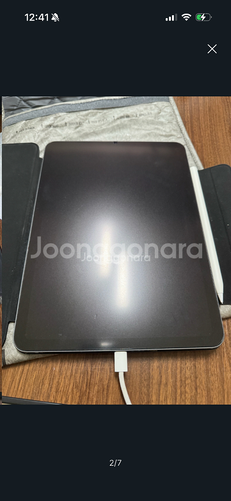 아이패드에어 5세대 64GB + 애플펜슬2세대/충전기/케이스/거치대--1