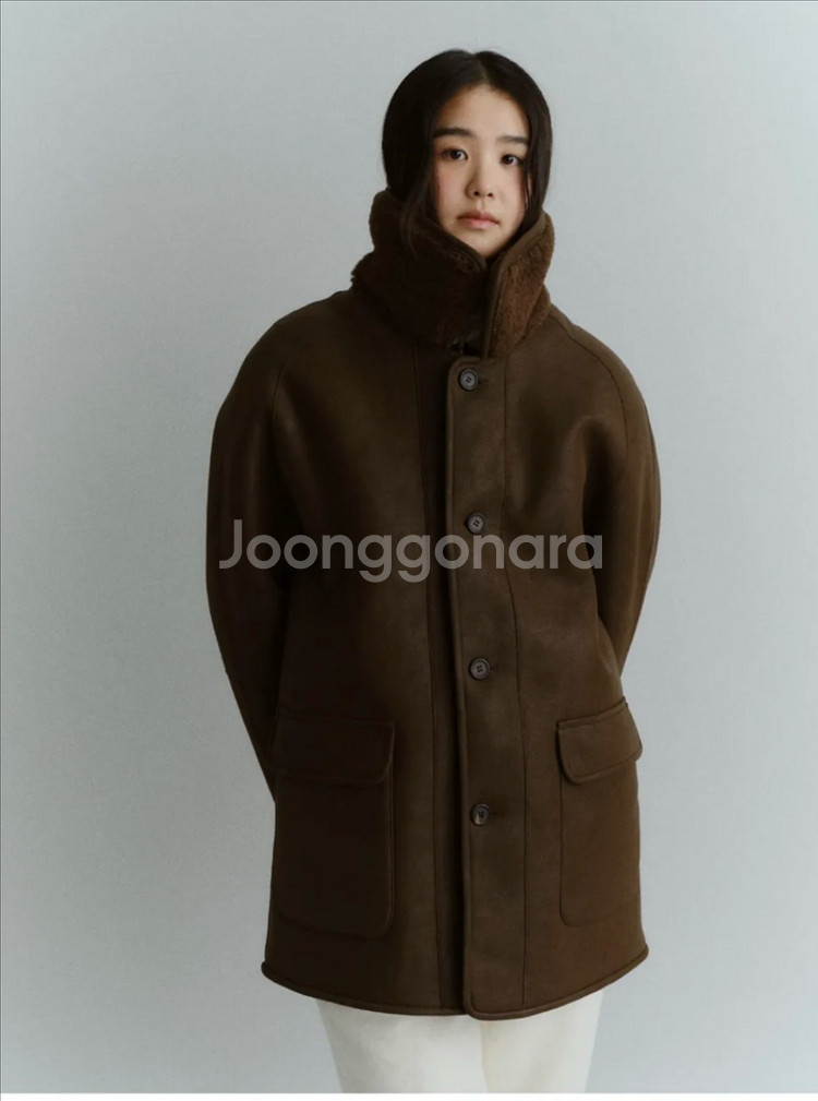 호와스 허그 리버시블 무스탕 초코 브라운 판매--1