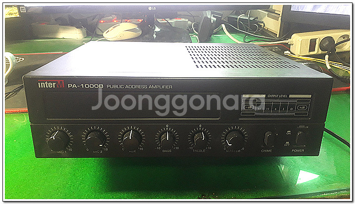 인터엠 소형 PA 믹싱 앰프 1대--0