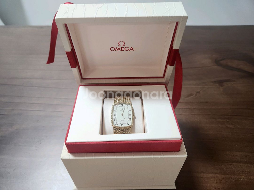 정품오메가 드림 오보홀완료 여성용 금장 육각 화이트다이얼 판매합니다--6
