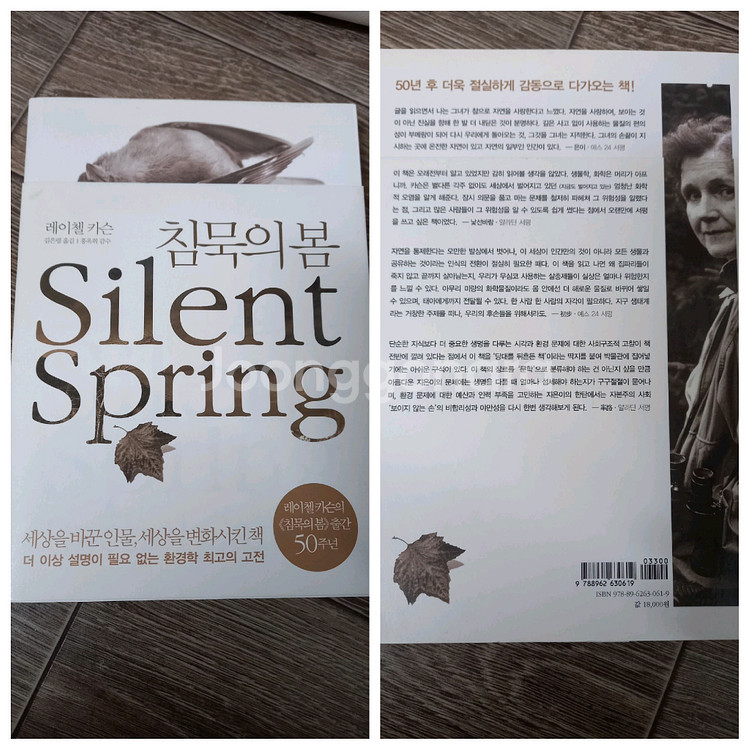 도서4권(침묵의봄,월든,숲속의자본주의자 외_일괄2만원(정가64000원)--2