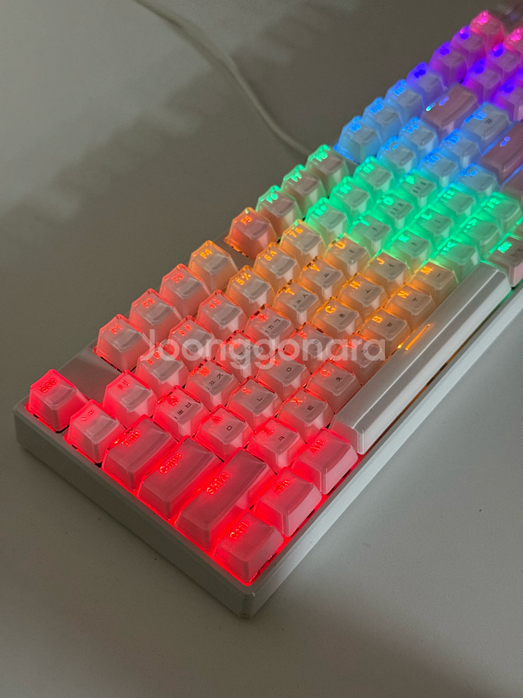 앱코해커 AN05 아이스큐브 화이트 핑크 기계식 키보드 마우스 헤드셋 스피커 사운드바--0