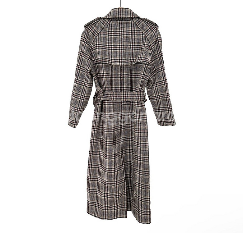 [34] CELINE 셀린느 여성 프린스 오브 케일 체크 울 트렌치 코트--1