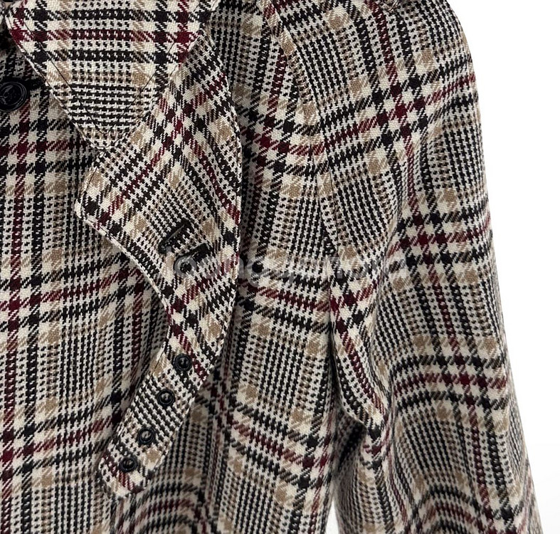 [34] CELINE 셀린느 여성 프린스 오브 케일 체크 울 트렌치 코트--3