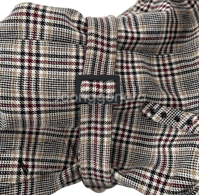 [34] CELINE 셀린느 여성 프린스 오브 케일 체크 울 트렌치 코트--4