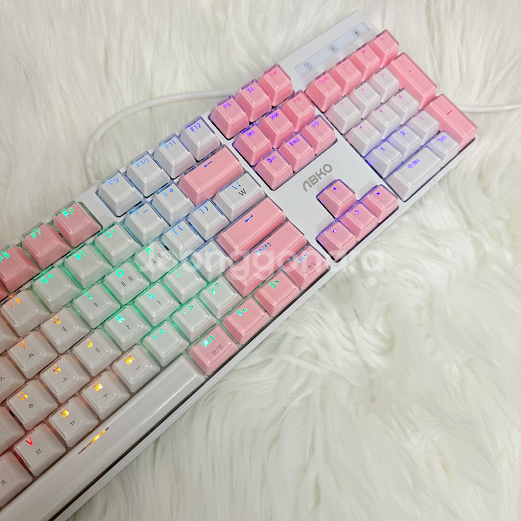 [S급]AN05딸기우유 핑크 아이스큐브 기계식키보드--1