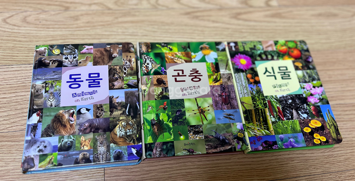 와이즈팍스 식물 곤충 동물 도감 그림책 3권 세트--0