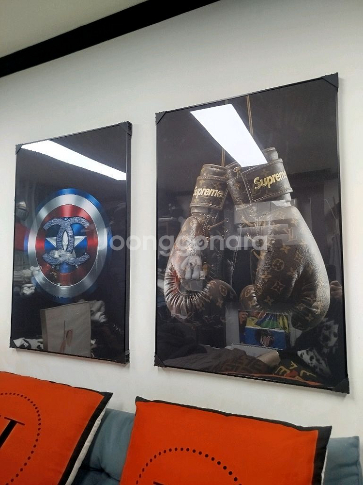 루이비통 슈프림 복싱글러브 대형 그림 액자 인테리어소품 명품그림 명품액자--6