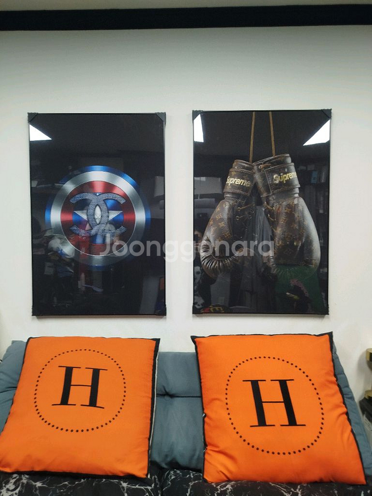 루이비통 슈프림 복싱글러브 대형 그림 액자 인테리어소품 명품그림 명품액자--4