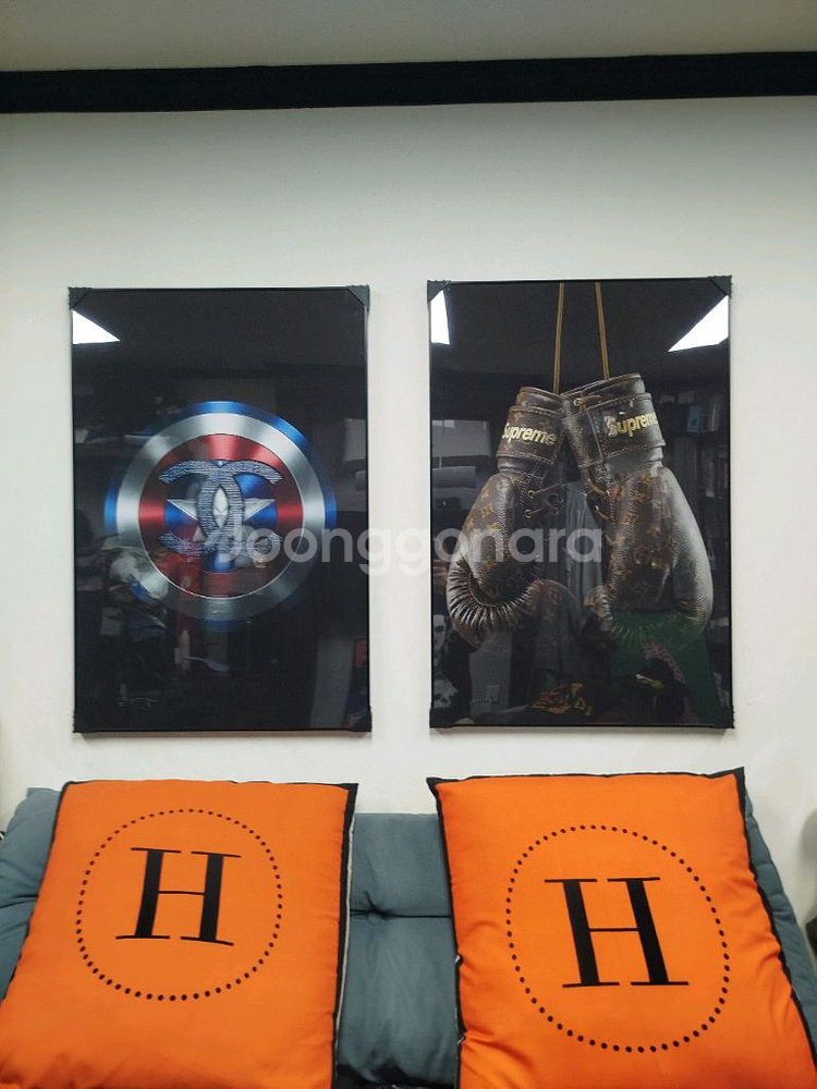 루이비통 슈프림 복싱글러브 대형 그림 액자 인테리어소품 명품그림 명품액자--9