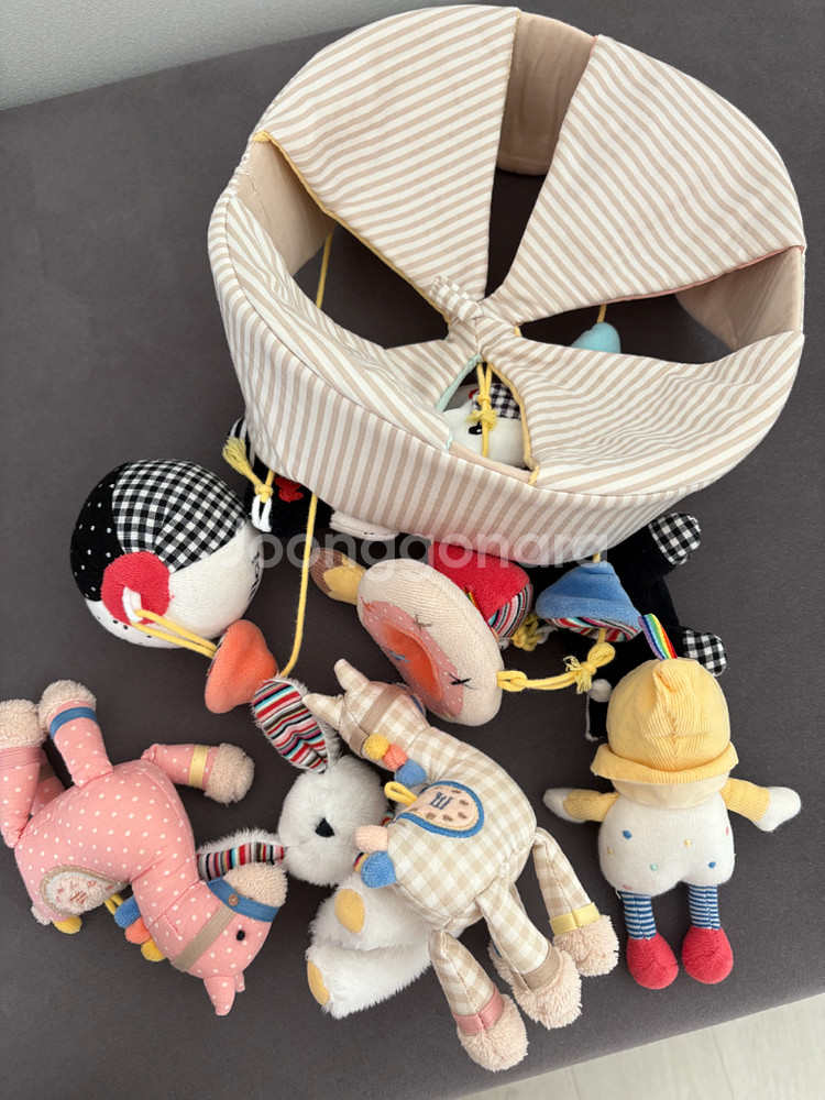 꿈나라 자동 오르골+모빌대+아기 모빌(칼라, 흑백)--0