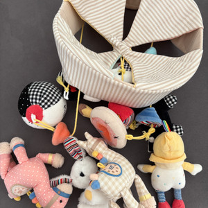 꿈나라 자동 오르골+모빌대+아기 모빌(칼라, 흑백)